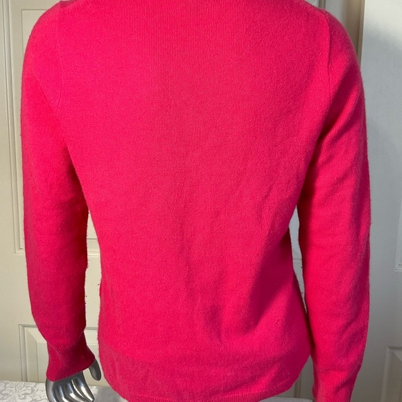 j crew 100% cashmere crew neck sweater coral pink color women size small - Picture 3 of 9